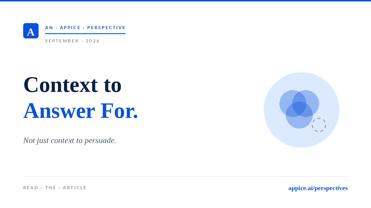 Appice Perspective: Context to Persuade, Context to Answer For